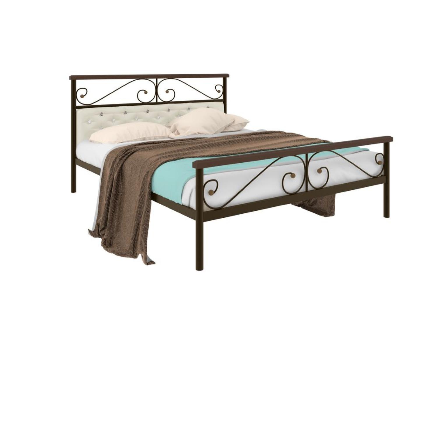 Кровать Эсмеральжа Плюс (мягкая) коричневый