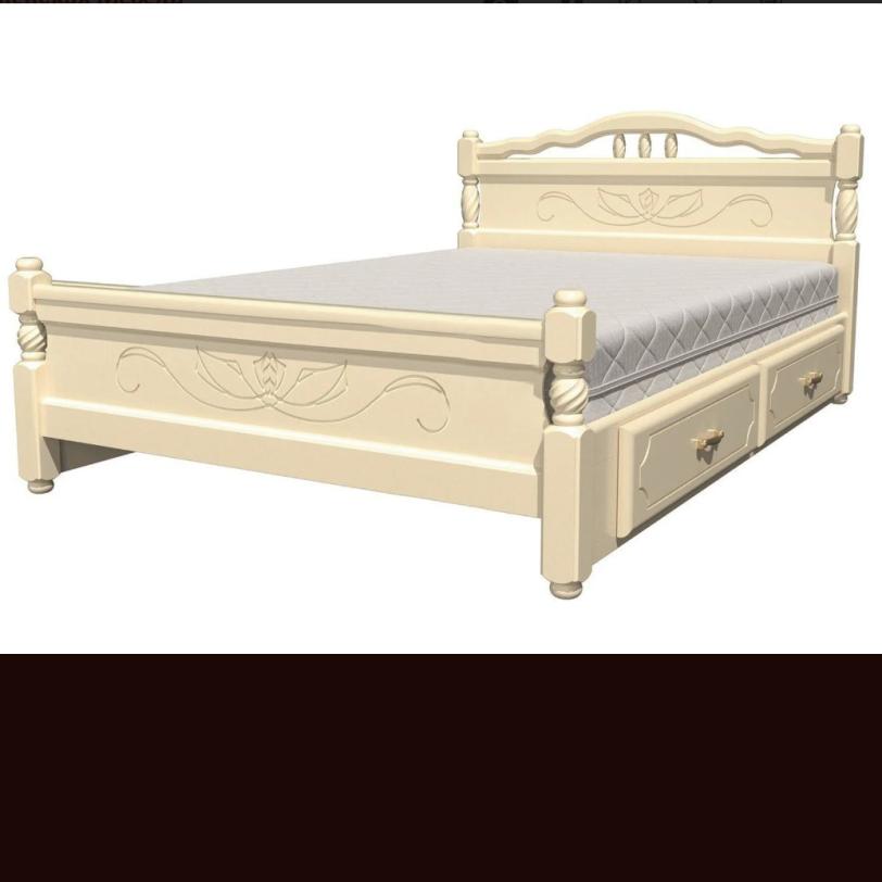 Кровать Карина-5 с ящиками слоновая кость