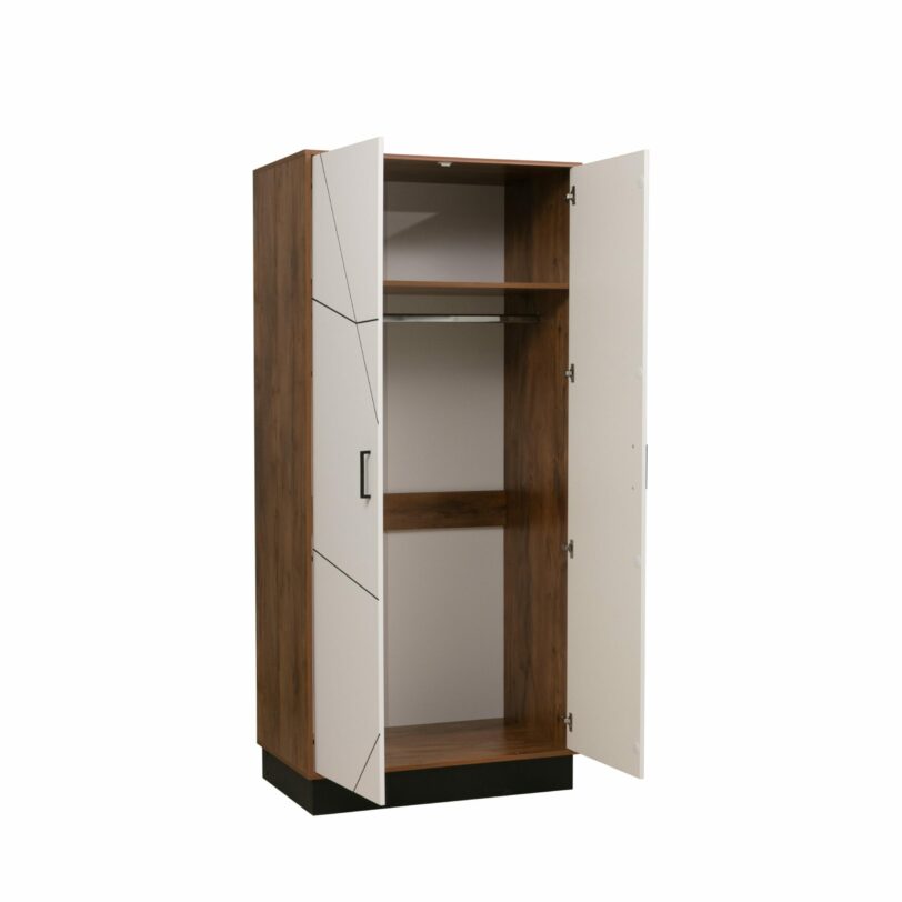 Шкаф для одежды Гамма 2-х дверный таксония/ черный/ ПВХ белый