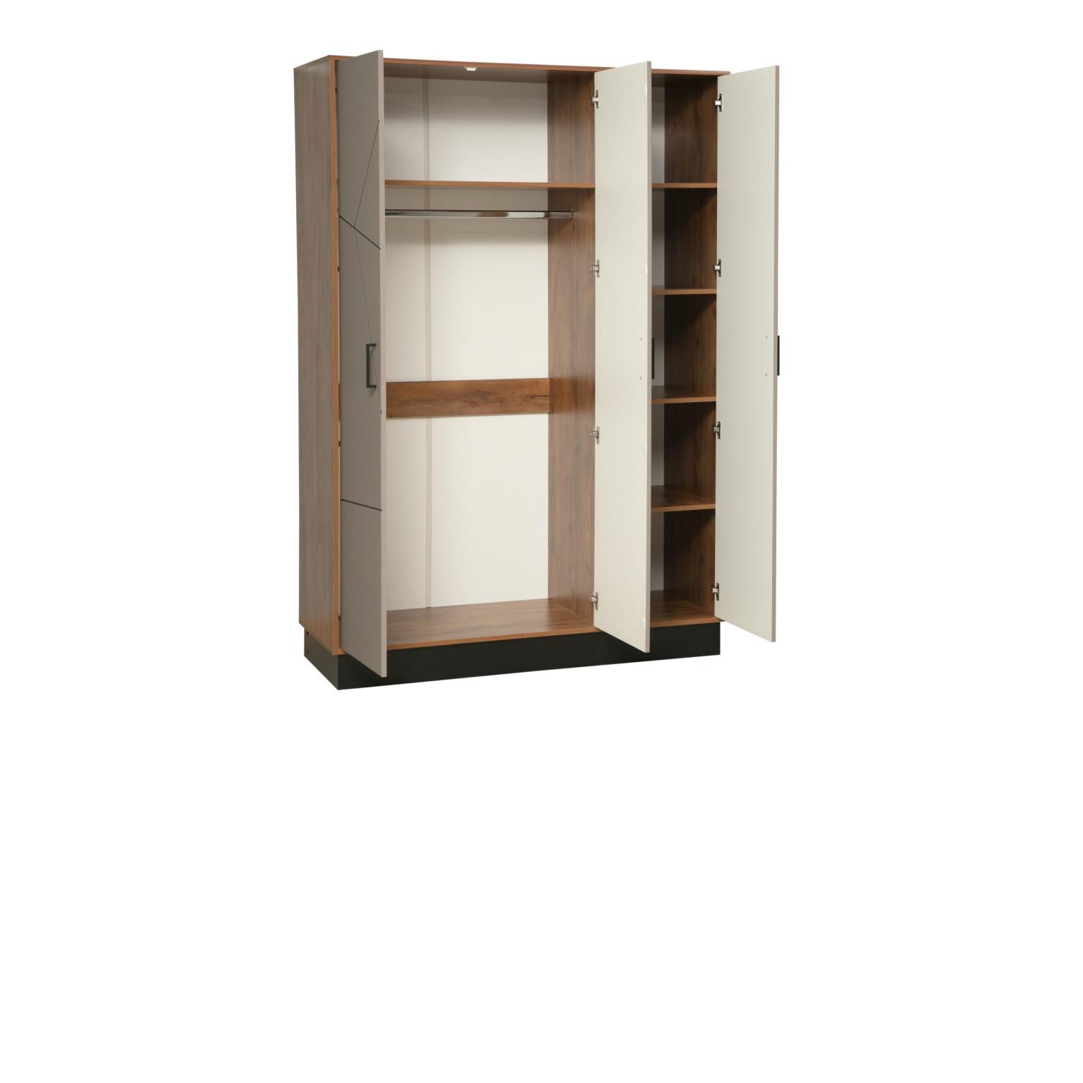 Шкаф для одежды Гамма 3-х дверный таксония/ черный/ ПВХ грей